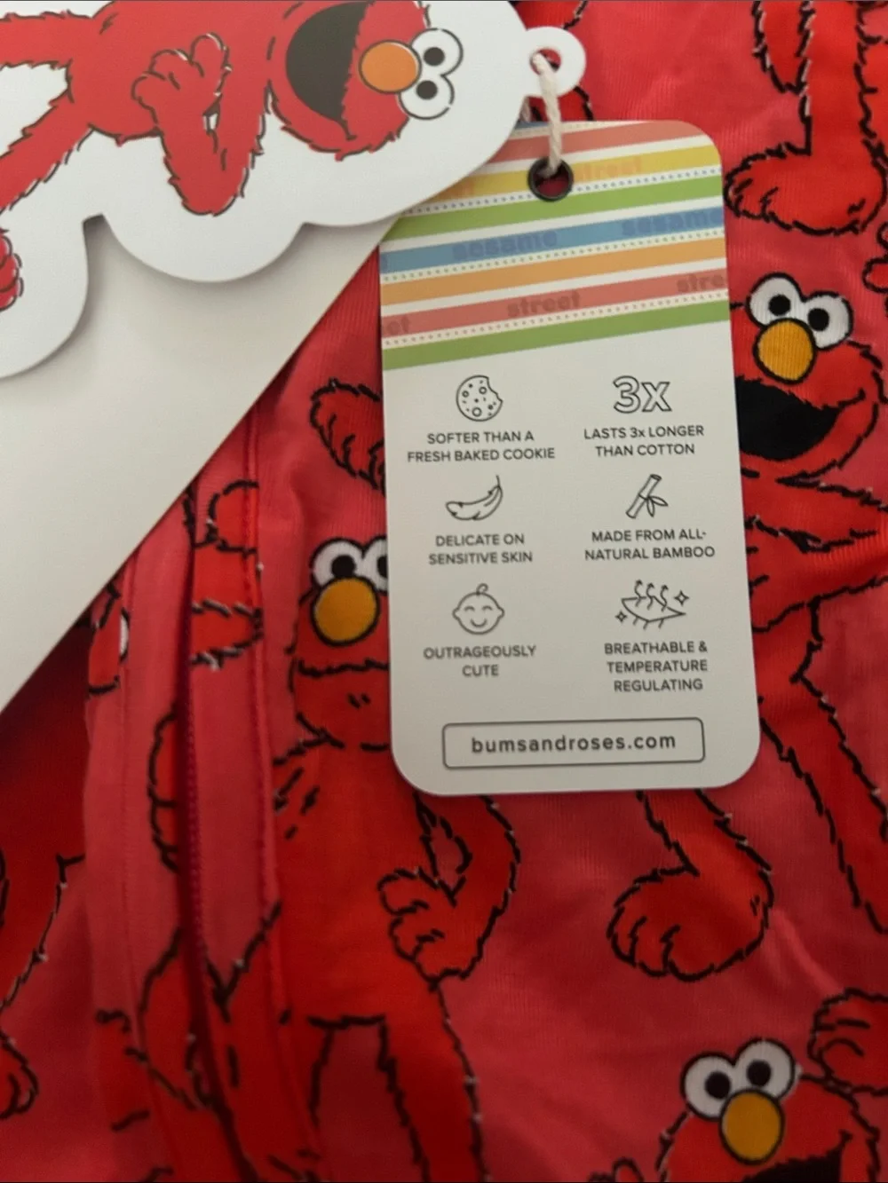 Elmo Sesame Street Bamboo Convertible Footie Pajamas